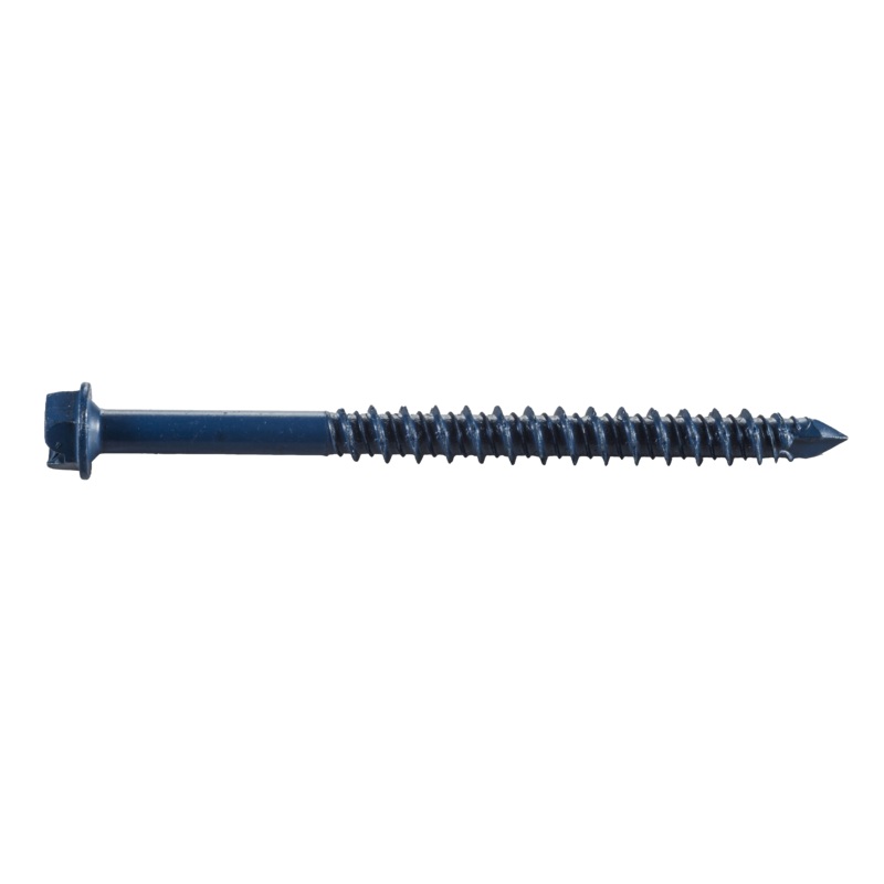 3/16 x 3-1/4 Aerosmith Blue-Coated Concrete Screws / Hex Slot / Steel / 1000 Hour Coating