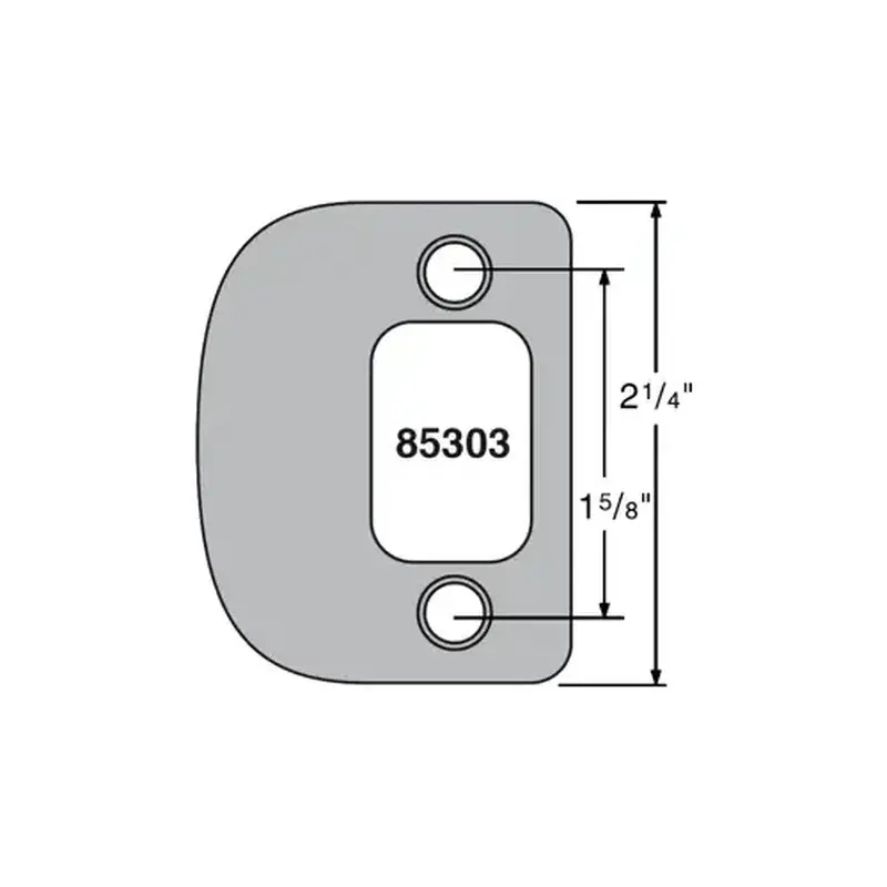 Kwikset 85303-3 Full Lip Deadbolt Strike, Round Corner, 2-1/4" High, 605/US3 Bright Brass