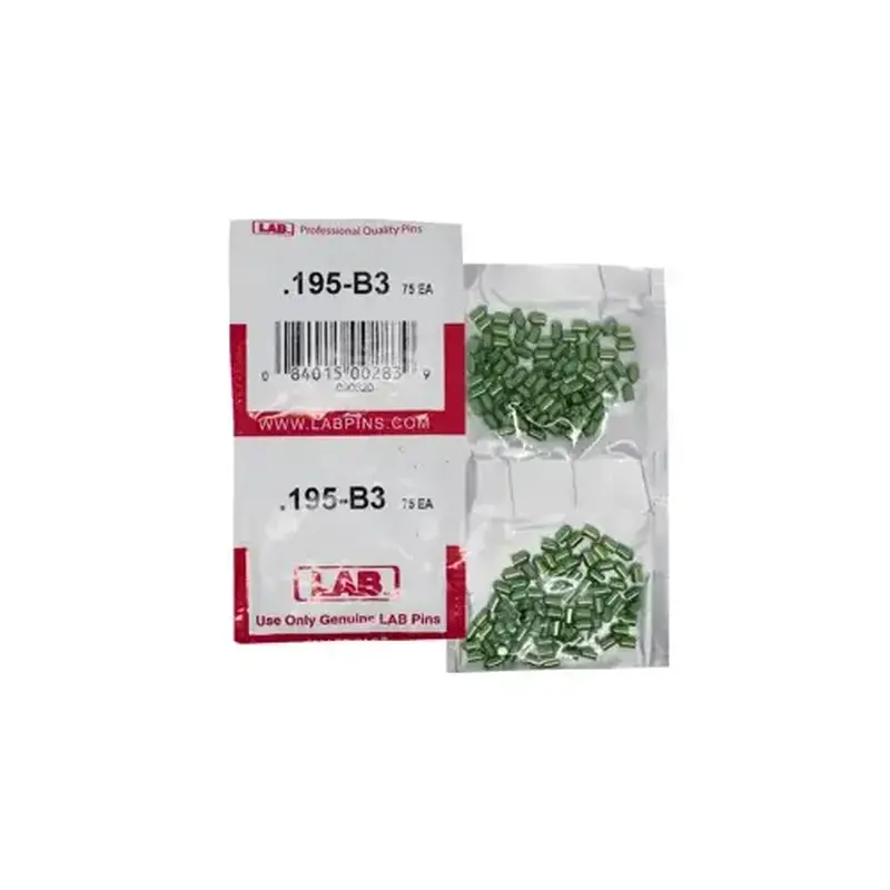 LAB SECURITY 195B .195 Bottom Pin, Color-Coded, Brass Alloy, .115 Diameter, Crown .003/.005 Universal, Smart Pack 150 Pins