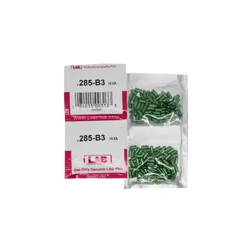 LAB SECURITY 285B .285 Bottom Pin, Color-Coded, Brass Alloy, .115 Diameter, Crown .003/.005 Universal, Smart Pack 150 Pins