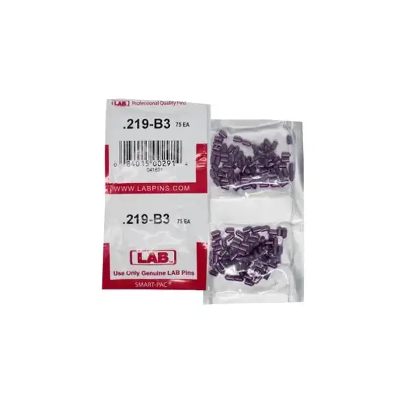 LAB SECURITY 219B .219 Bottom Pin, Color-Coded, Brass Alloy, .115 Diameter, Crown .003 Universal, Smart Pack 150 Pins