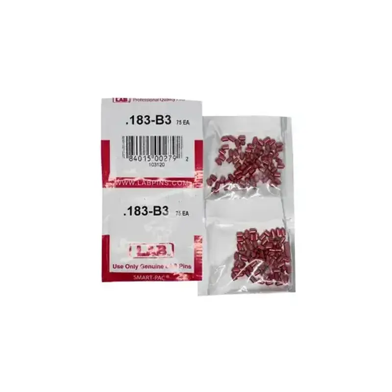 LAB SECURITY 183B .183 Bottom Pin, Color-Coded, Brass Alloy, .115 Diameter, Crown .003 Universal, Smart Pack 150 Pins
