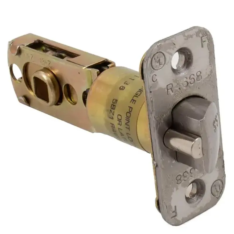 DORMA 8Q00204 619/626 1" x 2-1/4" Narrow Round Corner Faceplate Adjustable UL Deadlatch for QTL series - Satin Nickel / Satin Chrome