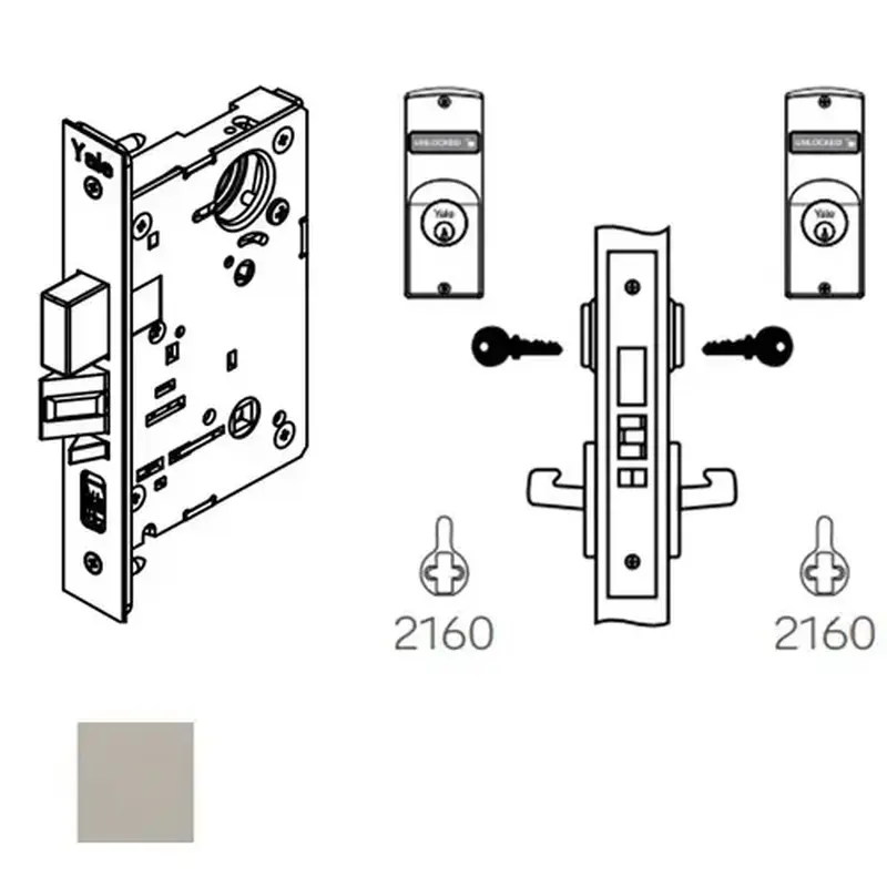 Yale Commercial 8818-2FL-630 Mortise Lever Body, 8818-2FL, Satin Stainless Steel
