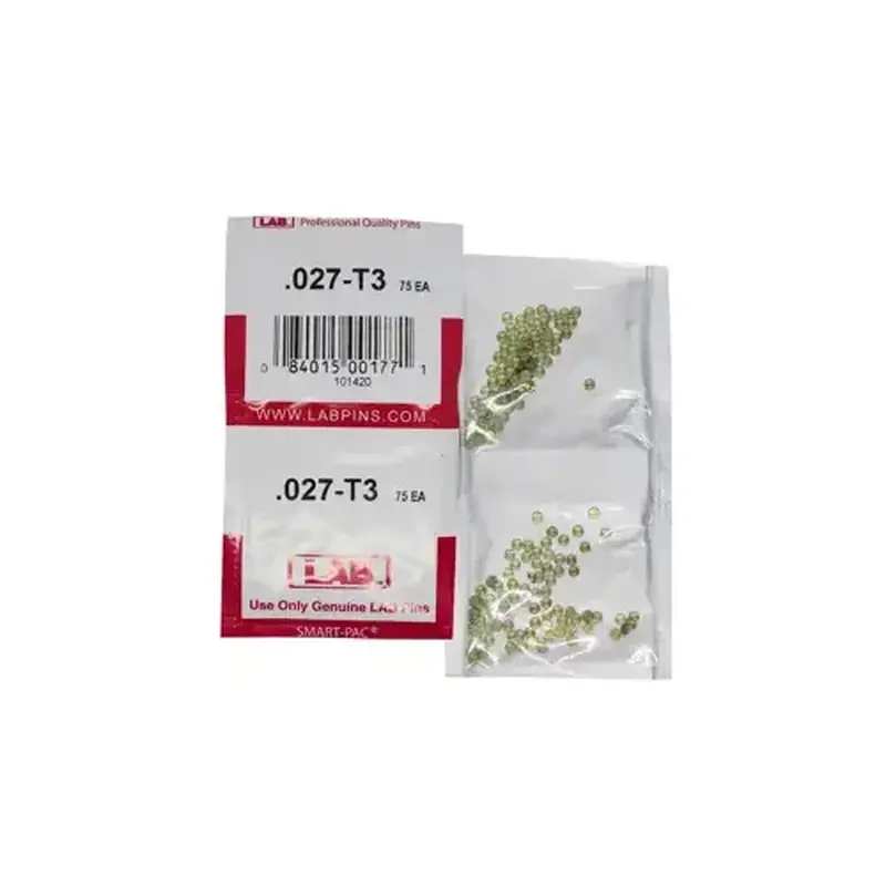 LAB SECURITY 027T .027 Top Pin, Color-Coded, Brass Alloy, .115 Diameter, Crown .003 Universal, Smart Pack 150 Pins