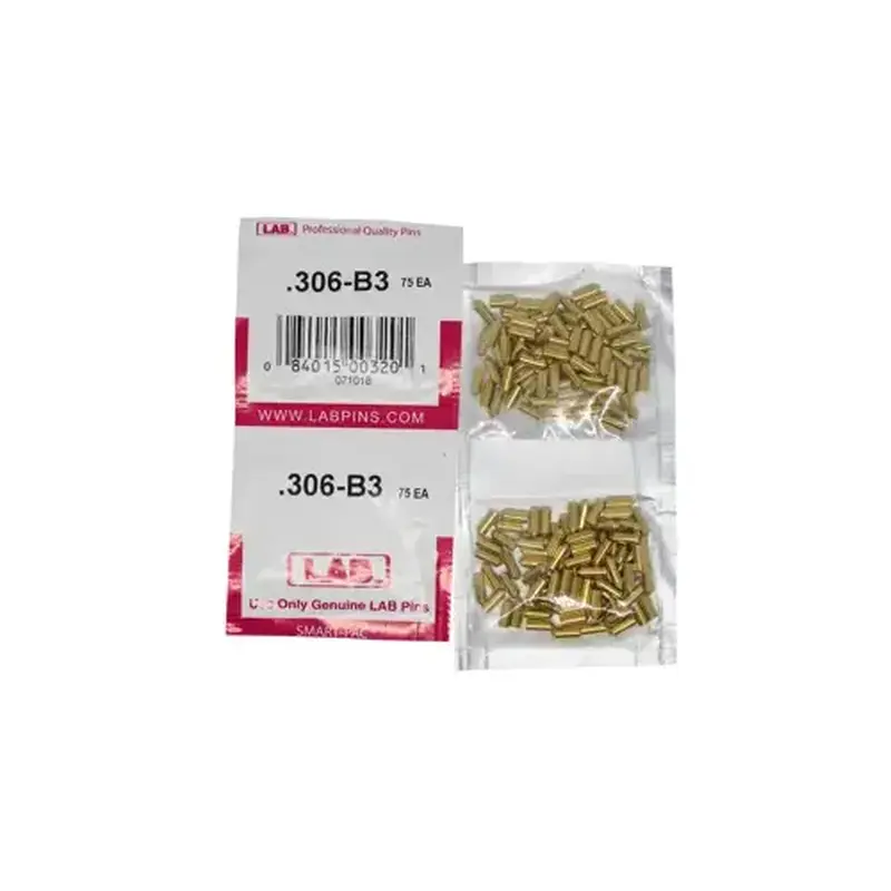 LAB SECURITY 306B .306 Bottom Pin, Color-Coded, Brass Alloy, .115 Diameter, Crown .003 Universal, Smart Pack 150 Pins