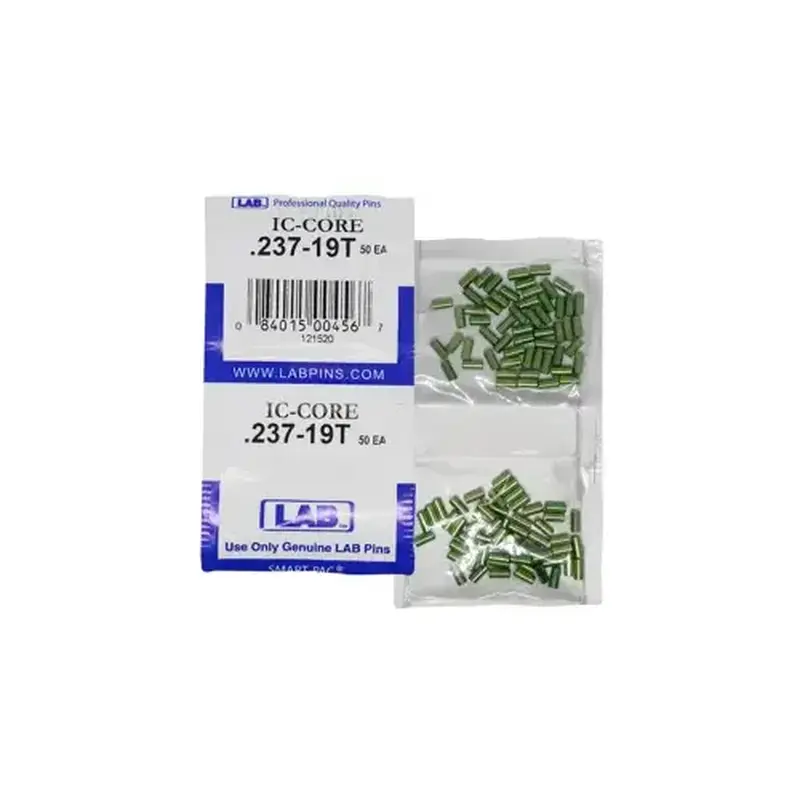 LAB SECURITY BEST T19 19T Universal SFIC Top Pins, Size .237, Diameter .108, Color-Coded Brass, (A2 Systems), Smart Pac 100 Pins