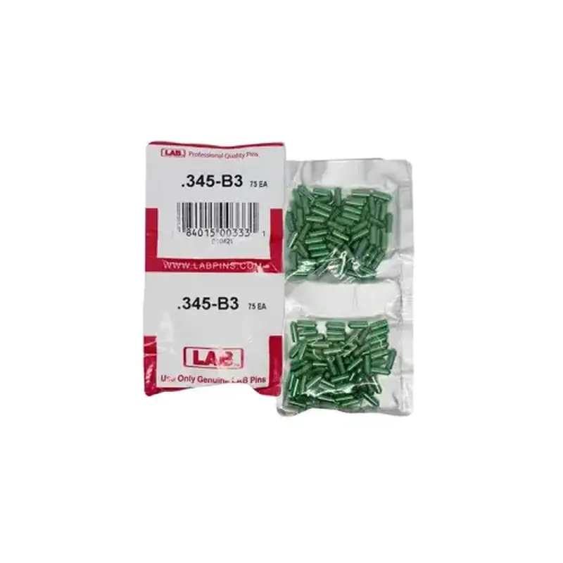 LAB SECURITY 345B .345 Bottom Pin, Color-Coded, Brass Alloy, .115 Diameter, Crown .003/.005 Universal, Smart Pack 150 Pins