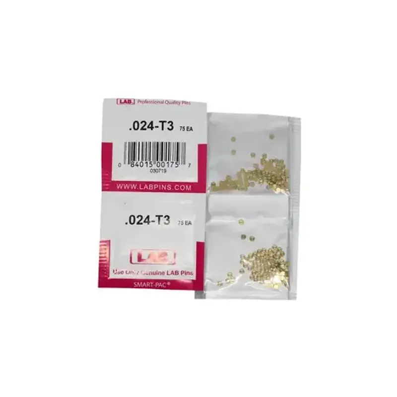 LAB SECURITY 024T .024 Top Pin, Color-Coded, Brass Alloy, .115 Diameter, Crown .003 Universal, Smart Pack 150 Pins
