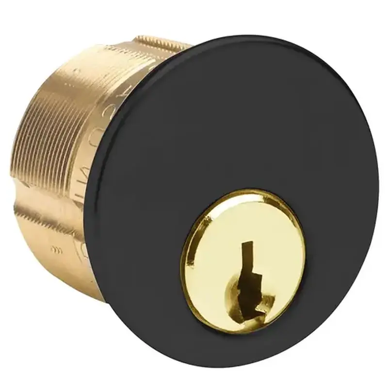 Kaba Ilco 7185SC2-29-KA2 H8024B 1-1/8" Mortise Cylinder, 5-Pin, Drilled 6, Schlage C Keyway, Adams Rite (863A) Cam, Keyed Alike in Pairs, Black Applied