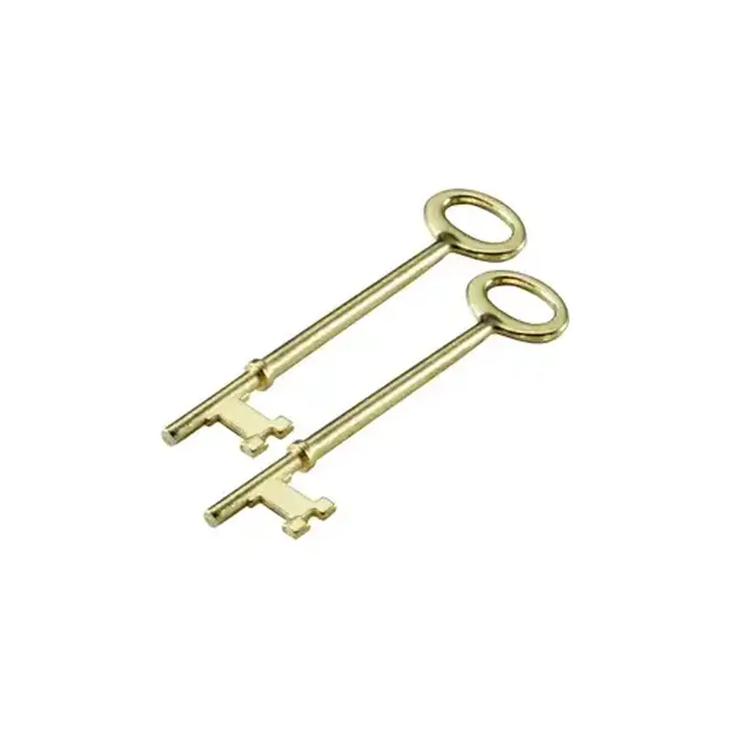 LUCKY LINE 87102 Skeleton Keys Notched, Brass-Plated 2/Card