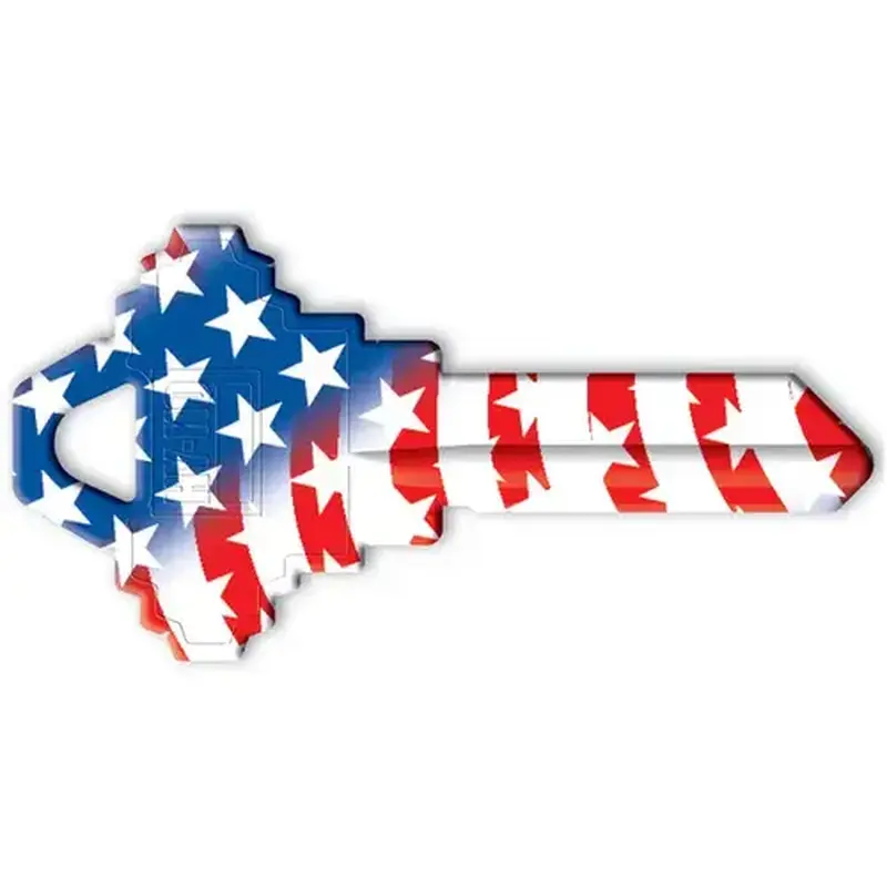 Hy-Ko 16010SC1FLAG-XCP10 Key Blank, Solid Brass, Painted - pack of 10
