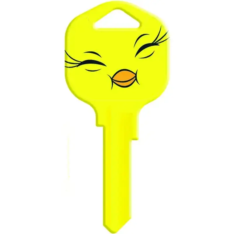 Hy-Ko 15005KW1-TW3 Key Blank, Solid Brass, Nickel, For: Kwikset KW1, Titan KW10 Keyways Yellow