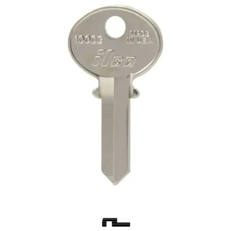 Kaba Ilco 1000G-XCP10 CCL 8618C-CR Blank Utility Key Silver - pack of 10