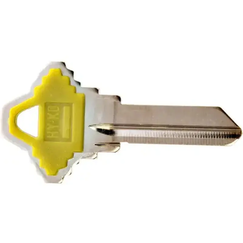 Hy-Ko 13005SC1PY Key Blank, Brass/Plastic, For: Schlage Cabinet, House Locks and Padlocks Yellow