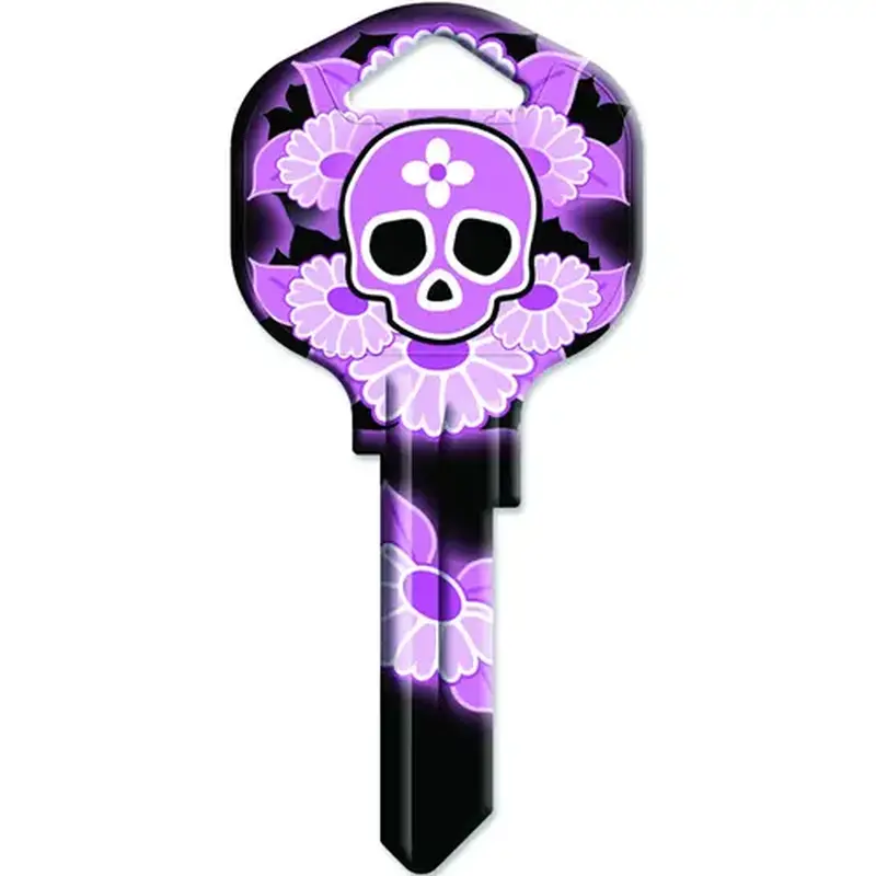 Hy-Ko 15005KW1-SKLP Key Blank, Brass, Painted, For: Kwikset KW1, Titan KW10 Keyways Pink