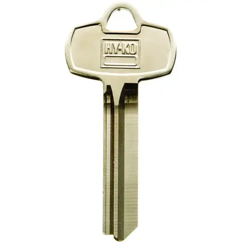 Hy-Ko 11010BE8 Key Blank, Brass, Nickel, For: Best Cabinet, House Locks and Padlocks