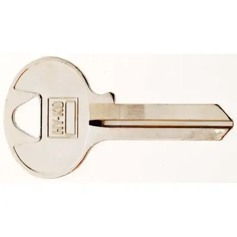 Hy-Ko 11010W1 Key Blank, Brass, Nickel, For: Wilson Bohannan Cabinet, House Locks and Padlocks