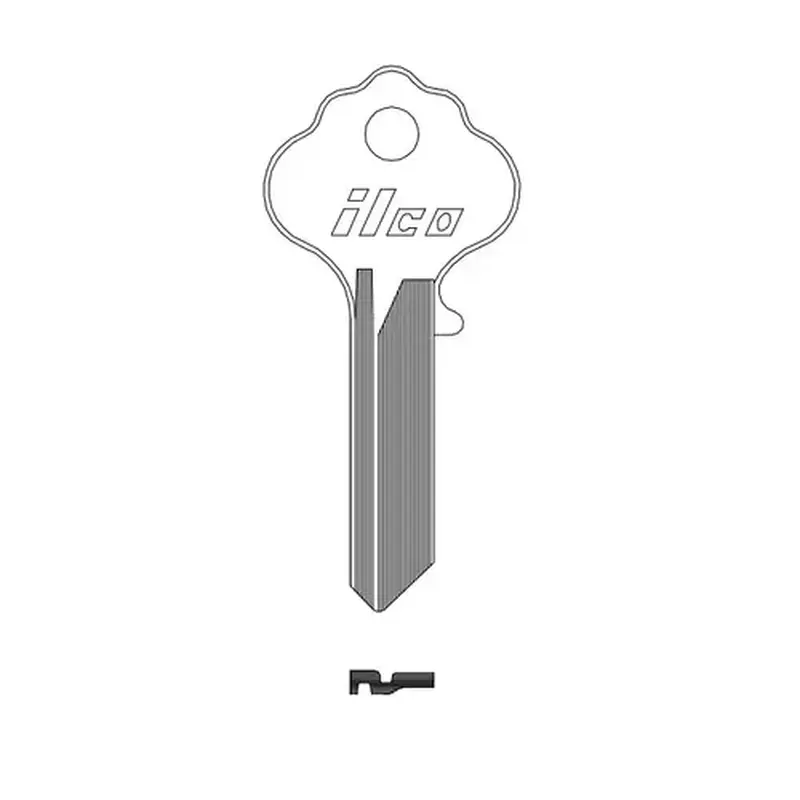 Kaba Ilco X1054K-XCP10 IN3 Blank Utility Key Silver - pack of 10