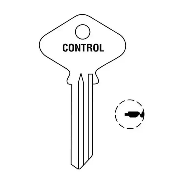 Yale Commercial FN117C TG Zero Bitted 6 Pin Control Key Blank with TG Keyway and #1 7th Cut for 1210 Core