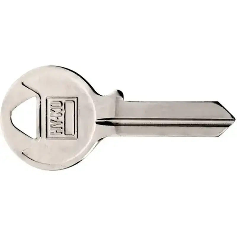 Hy-Ko 11010AMH1 Key Blank, Brass, Nickel, For: American Cabinet, House Locks and Padlocks