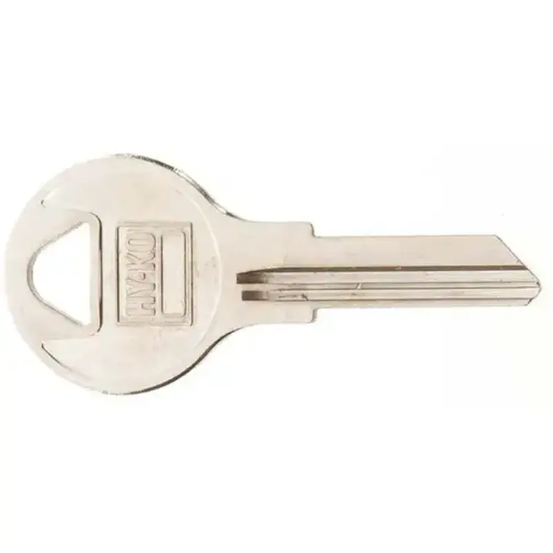 Hy-Ko 11010AP2-XCP10 Key Blank, Brass, Nickel, For: Chicago Cabinet, House Locks and Padlocks - pack of 10