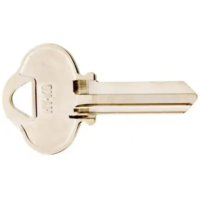Hy-Ko 11010S4 Key Blank, Brass, Nickel, For: Sargent Cabinet, House Locks and Padlocks