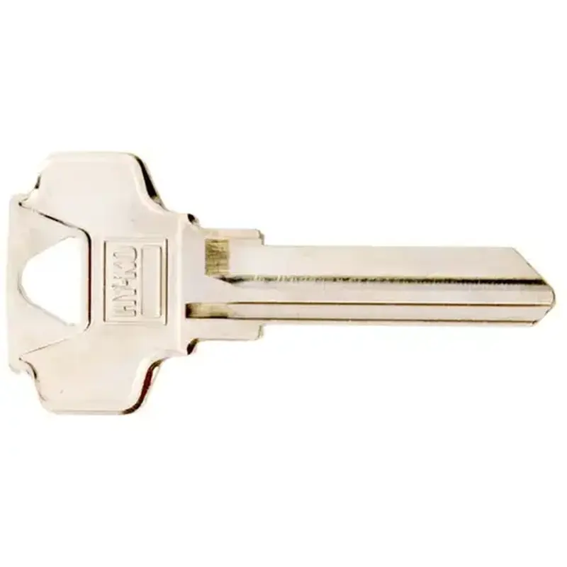 Hy-Ko 11010DE8 Key Blank, Brass, Nickel, For: Dexter Cabinet, House Locks and Padlocks
