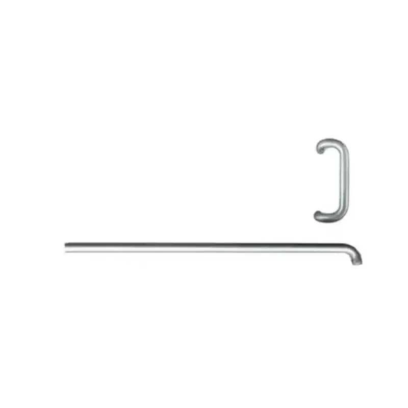 International Door Closers PP-1000-9-33-AL Offset Pull Handle And Push Bar Set Single Bend 9" Handle With 33-1/16" Bar Anodized Dull Aluminum