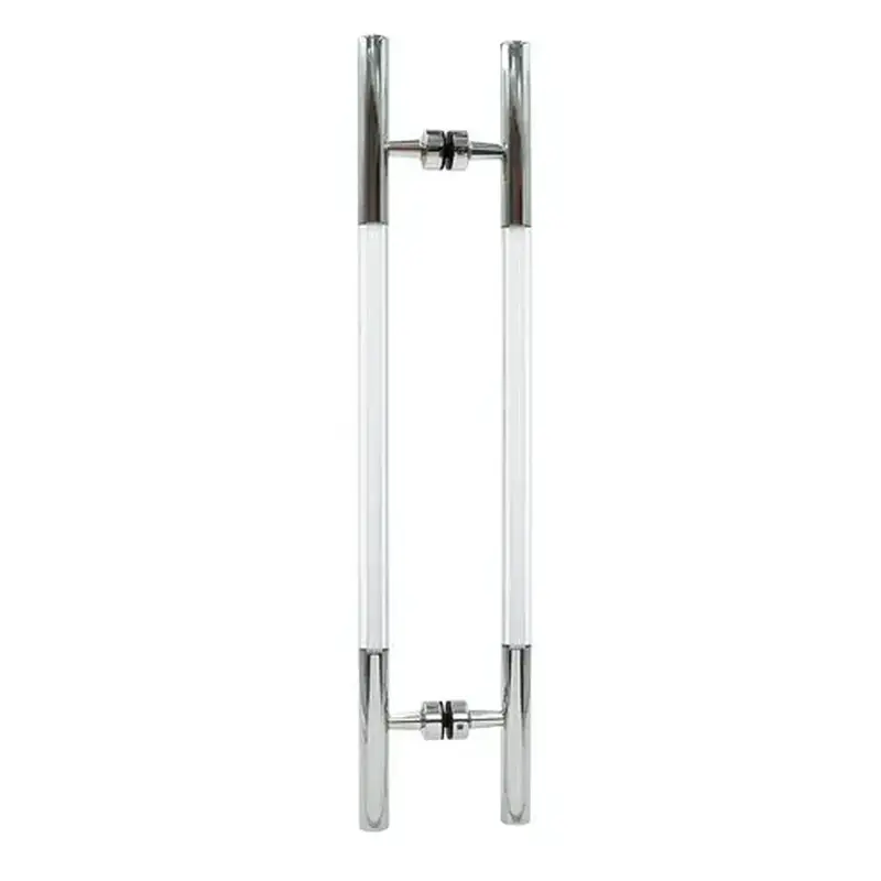 CRL CA18X18PS Polished Stainless 24-1/2" Overall Length Glass Mounted Ladder Style Pull Handle with Acrylic Semi-Inserts