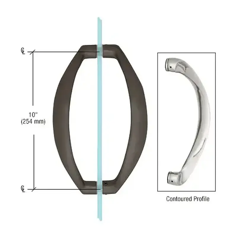 CRL CQ10X100RB Oil Rubbed Bronze 10" Glass Mounted Sculptured Pull Handle