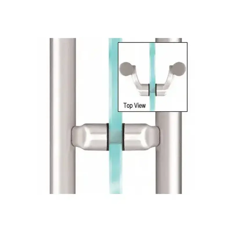 CRL LP0PS Polished Stainless Offset Mount Mid-Post for Ladder Pulls