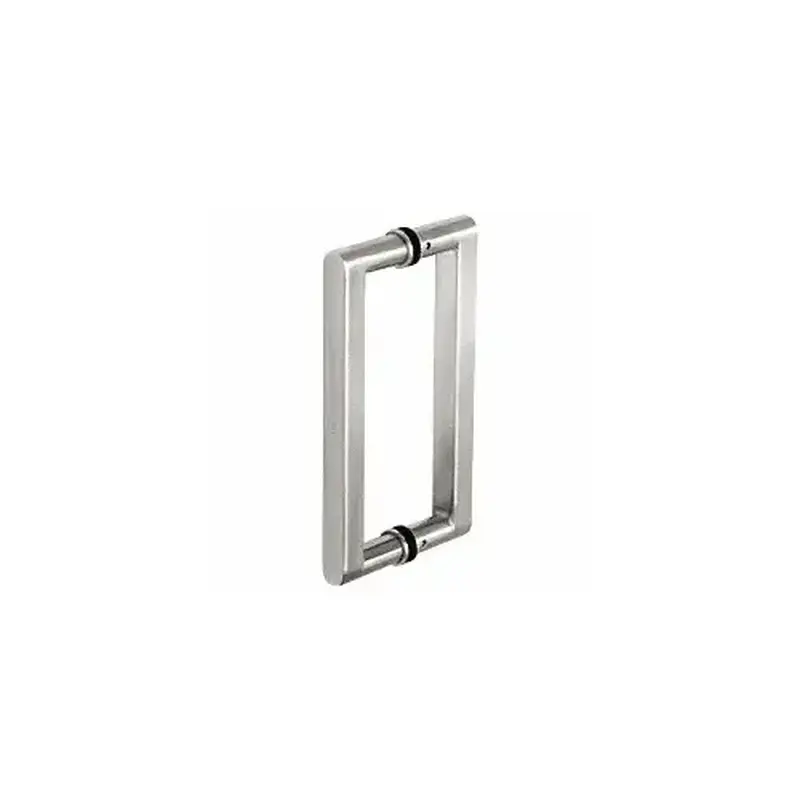 CRL SST18X18PS Polished Stainless 18" Glass Mounted Square Back-to-Back Pull Handle
