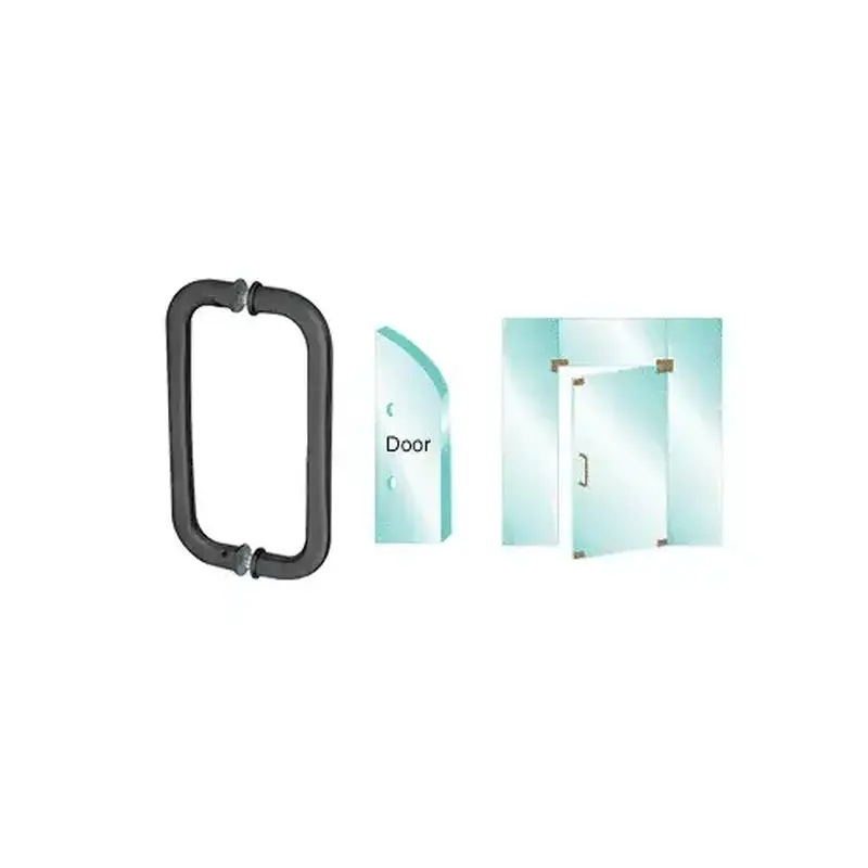 CRL CM12X12MBL Matte Black 12" Glass Mounted Standard Pull Handle