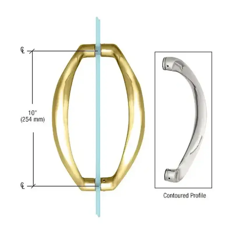 CRL CQ10X10BR Polished Brass 10" Glass Mounted Sculptured Pull Handle