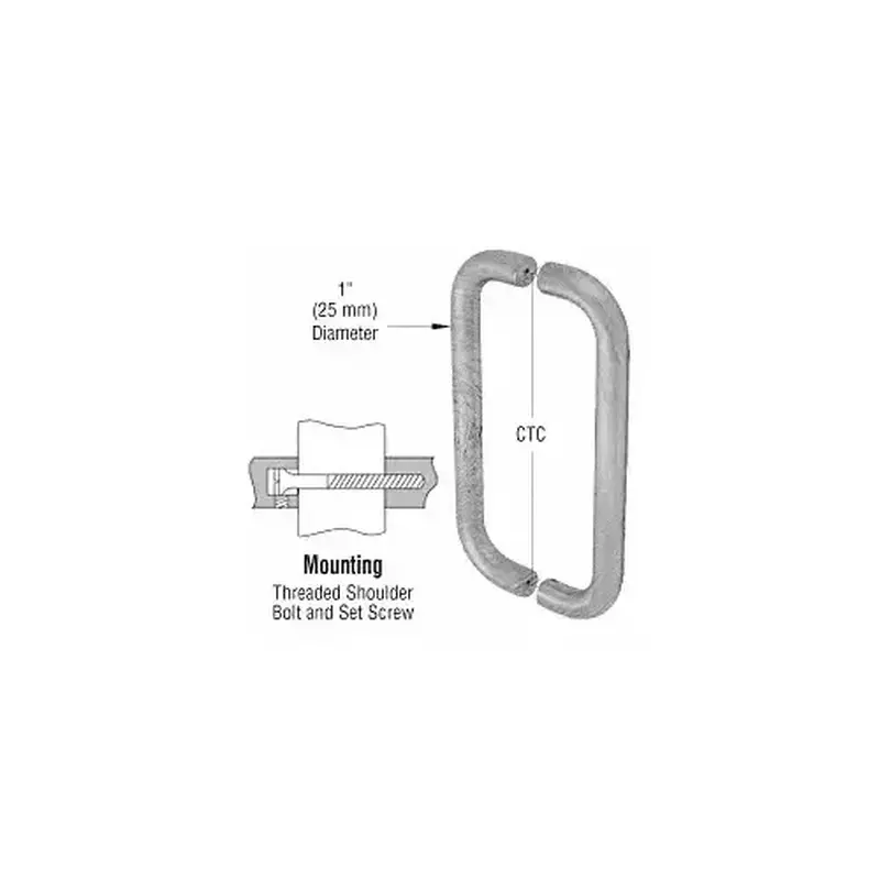 CRL M2165832D 8" Brushed Stainless Straight Back-to-Back Pull Handles