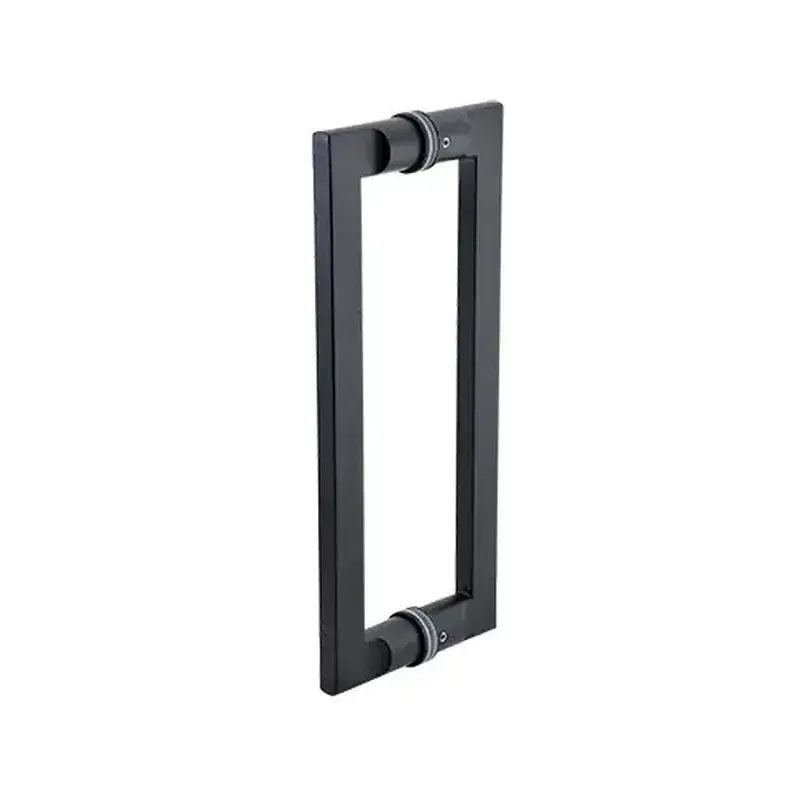 CRL TS12X12MBL Matte Black Stainless 12" Glass Mounted Tapered Back-to-Back Pull Handle