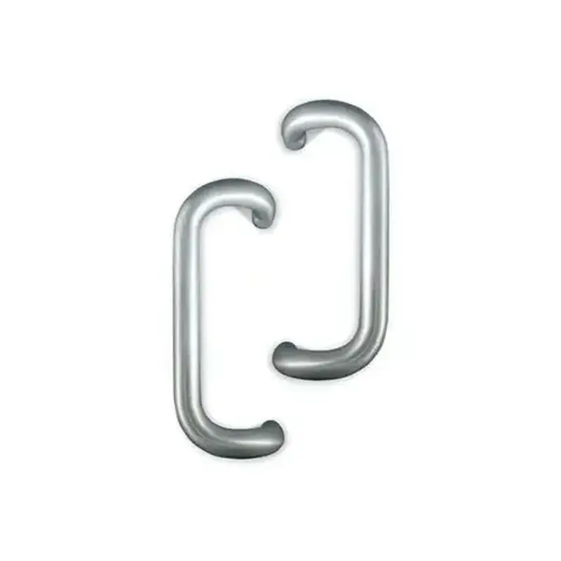 International Door Closers PH-4000-2-10-AL International 10" Solid Aluminum Offset Pull Set For Storefront Doors Anodized Dull Aluminum