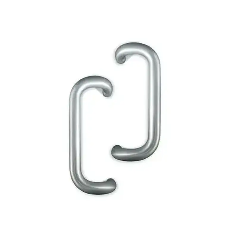 International Door Closers PH-4000-2-12-AL International 12" Solid Aluminum Offset Pull Set For Storefront Doors Anodized Dull Aluminum