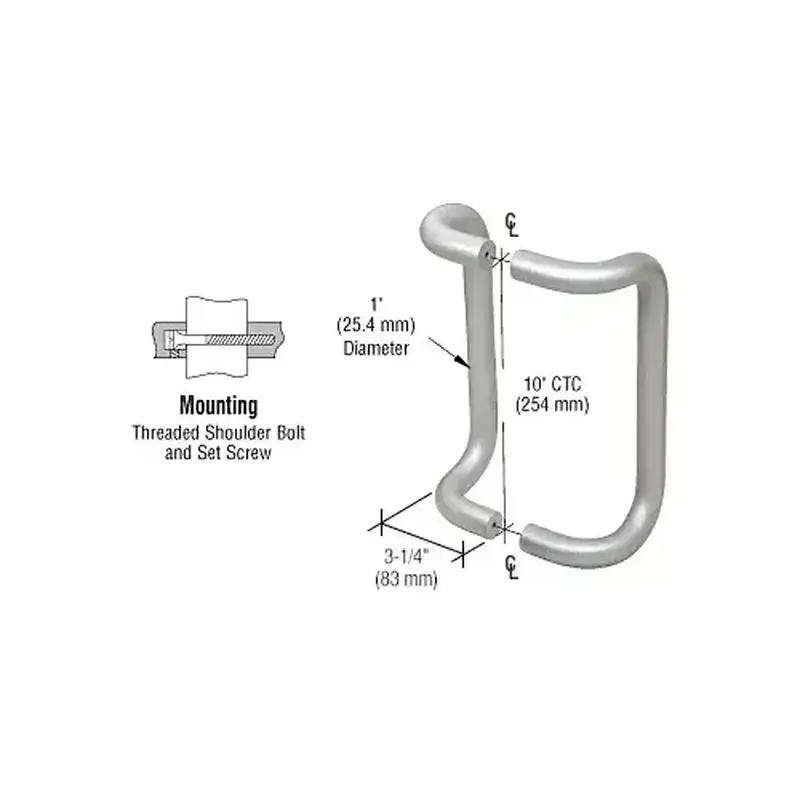 CRL 2952PRA Aluminum Paired Back-to-Back Offset Door Pull