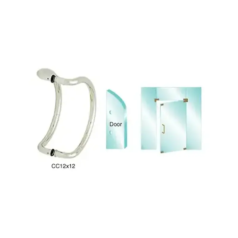 CRL CC12X12BS Brushed Stainless 12" Glass Mounted Curved Pull Handle