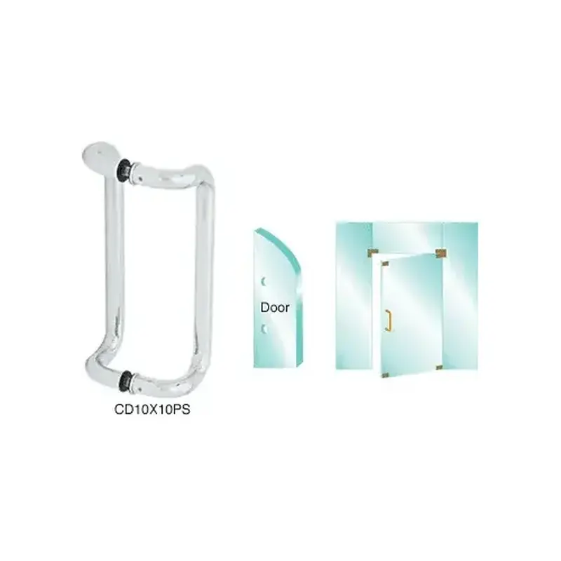 CRL CD10X10PS Polished Stainless 10" Glass Mounted Offset Pull Handle