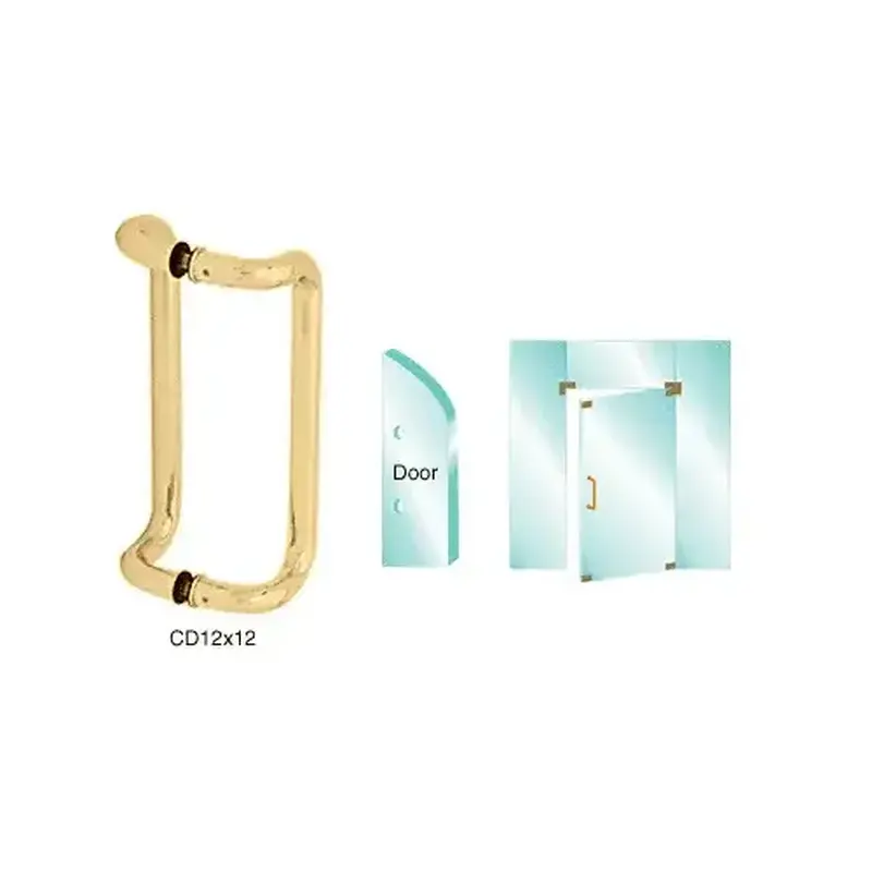 CRL CD12X12BR Brass 12" Glass Mounted Offset Pull Handle