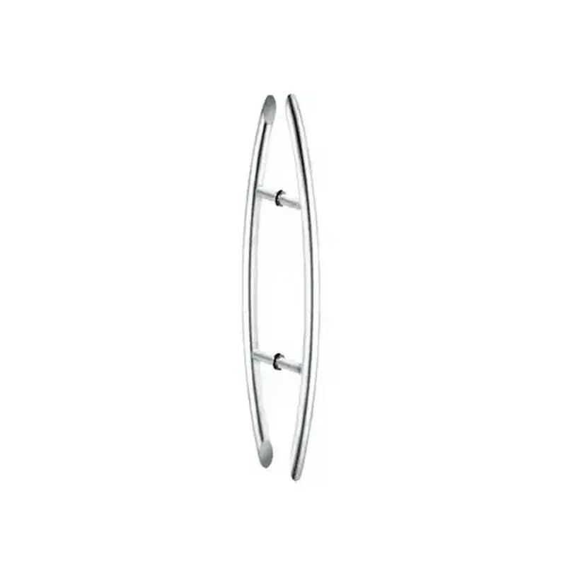 CRL CH18X18PS Polished Stainless Glass Mounted Crescent Mid-Mount Back-to-Back Pull Handle - 18" (457 mm)