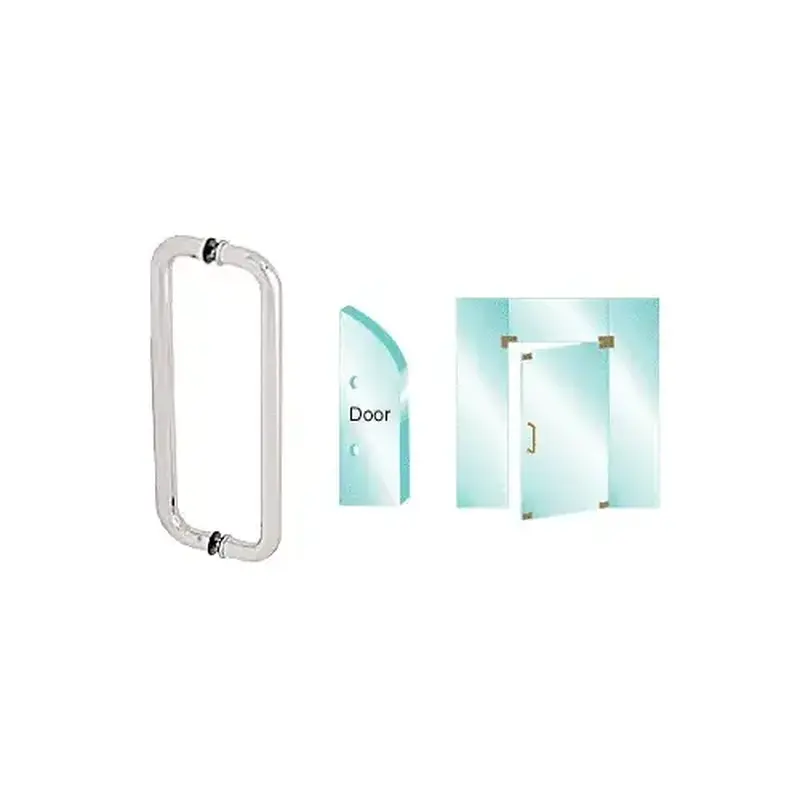 CRL CM18X18PS Polished Stainless 18" Glass Mounted Back-to-Back Standard Pull Handle