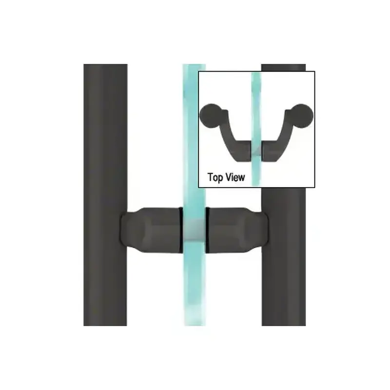 CRL LP0MBL Matte Black Offset Mount Mid-Post for Ladder Pulls