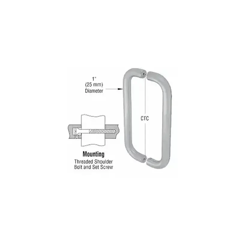CRL M21651028 10" Clear Anodized Straight Back-to-Back Pull Handles