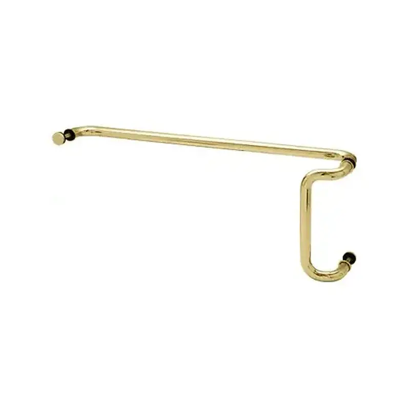 CRL CD12X33BR Brass 12" x 33" Back-to-Back Offset Combination Push and Pull Handle Set