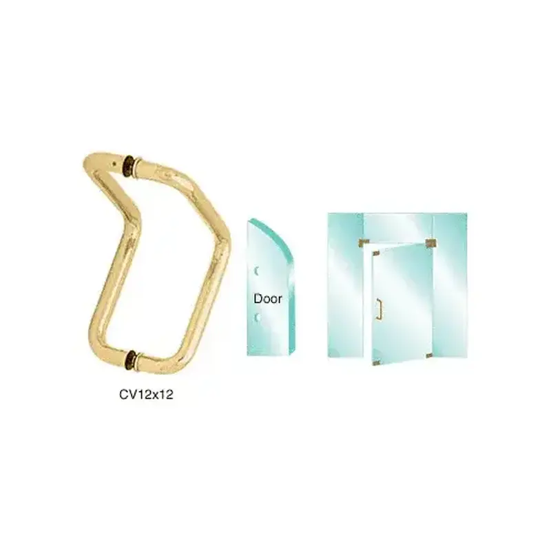 CRL CV12X12BR Brass 12" Glass Mounted Back-to-Back Elbow Style Pull Handle