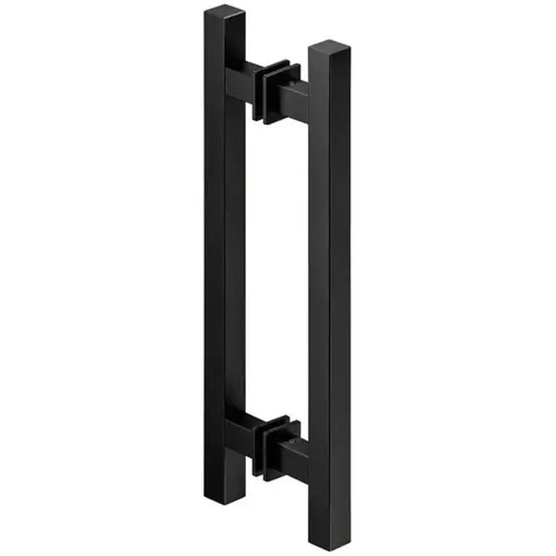 Hafele 905.01.124 Flush pull handle for sliding doors, Aluminum, two-sided, square Length: 400 mm, black anodized Black, anodized Pair